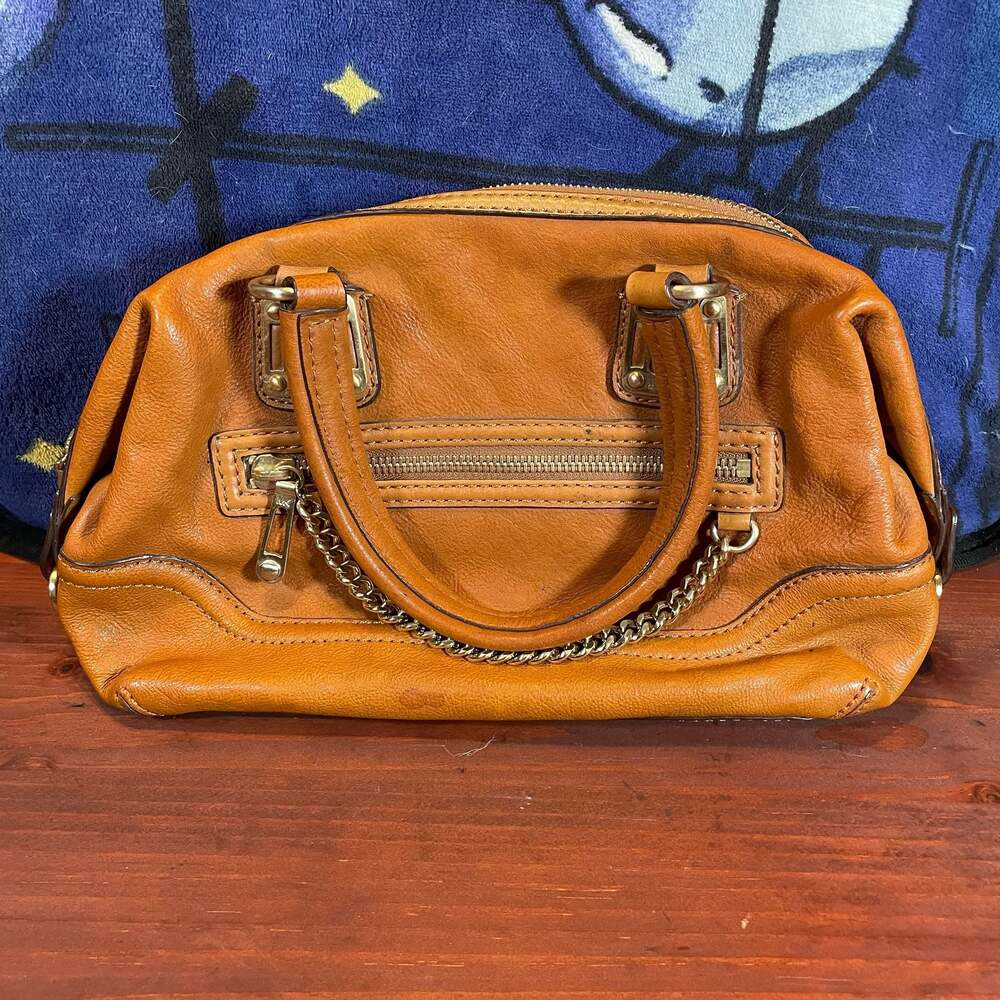 Michael Kors Brown Leather Satchel Bag Gold Hardware Handbag Purse A-0706